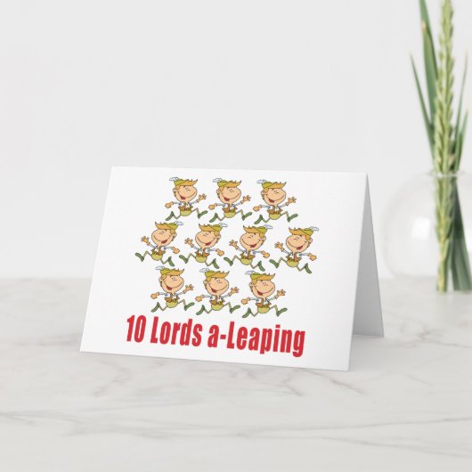 10 Lords EinSpringen Card Feiertagskarte (Vorderseite)