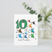 10 Lords Leaping Postkarte (Stehend Vorderseite)