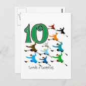 10 Lords Leaping Postkarte (Vorne/Hinten)