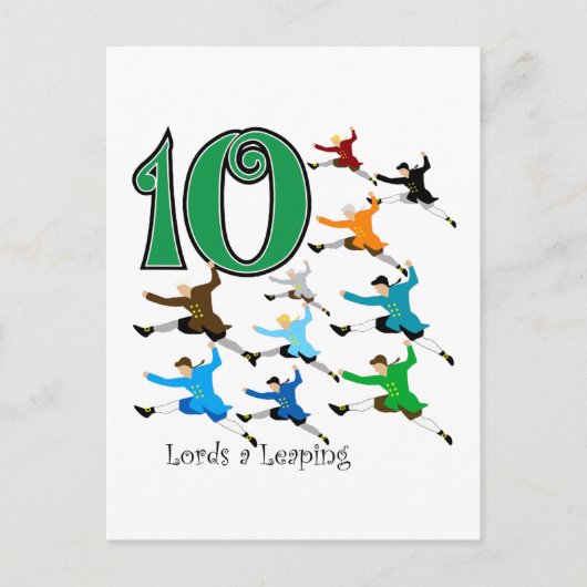 10 Lords Leaping Postkarte (Vorderseite)