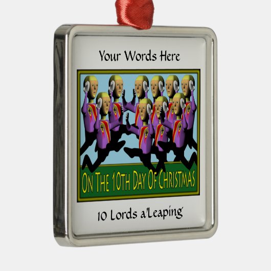 10 Lords Leaping Silbernes Ornament (Rechts)
