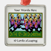 10 Lords Leaping Silbernes Ornament (Vorne)