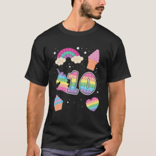 10. Magische Poppin Geburtstag Einhorn Popits 10 P T-Shirt