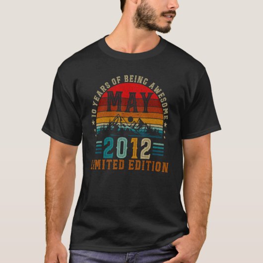 10. Mai 2012 10. Geburtstag T-Shirt (Vorderseite)