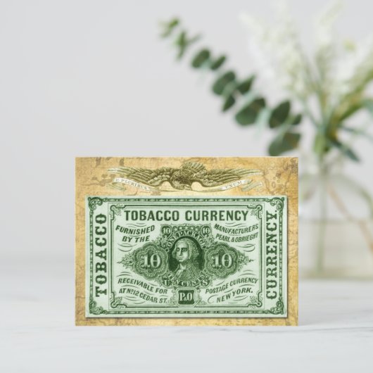 10 mg Tabakwährung Postkarte (Stehend Vorderseite)