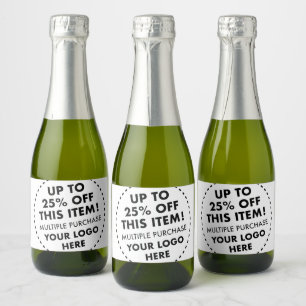 10 Mini Champagner Flaschen Labels 25% Rabatt Bulk Schaumweinetikett