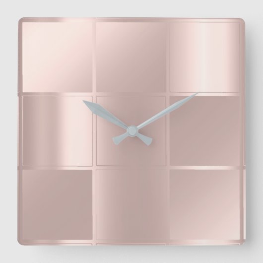 10 Minute-Minimalismus-Quadrat-Geometrie-Rosen-Lux Quadratische Wanduhr (Vorderseite)