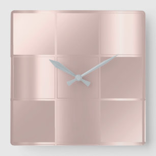 10 Minutes Minimalism Square Geometry Rose Lux Quadratische Wanduhr