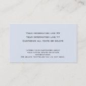 10 Moderne Berufliche Visitenkarte hellblau (Rückseite)