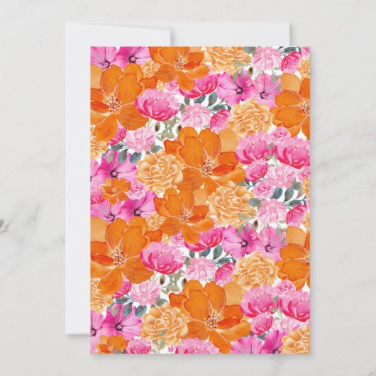 10 Monate Alte Pink & Orange Baby Milestone Card Einladung (Rückseite)