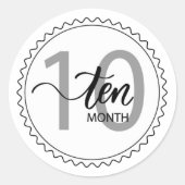 10 Monate Klassischer Rundaufkleber Runder Aufkleber (Vorderseite)