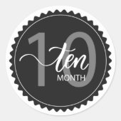 10 Monate Klassischer Rundaufkleber Runder Aufkleber (Vorderseite)