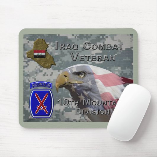 10. Mountain Div Iraq Combat Veteran Mousepad (Mit Mouse)