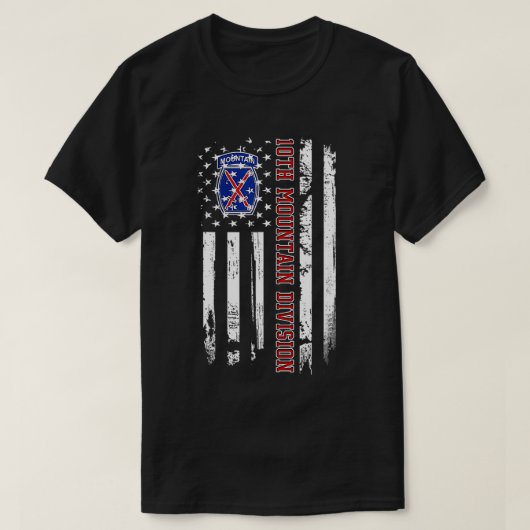 10. Mountain Division American Flag Veteran Day F T-Shirt (Design vorne)