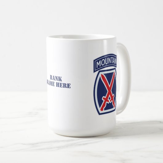10. Mountain Division "Mountaineer" Abzeichen Kaffeetasse (VorderseiteRechts)