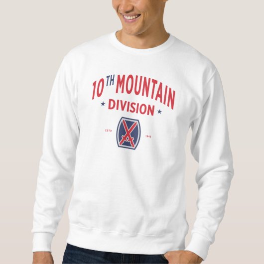 10. Mountain Division "Mountaineer" Abzeichen Sweatshirt (Vorderseite)