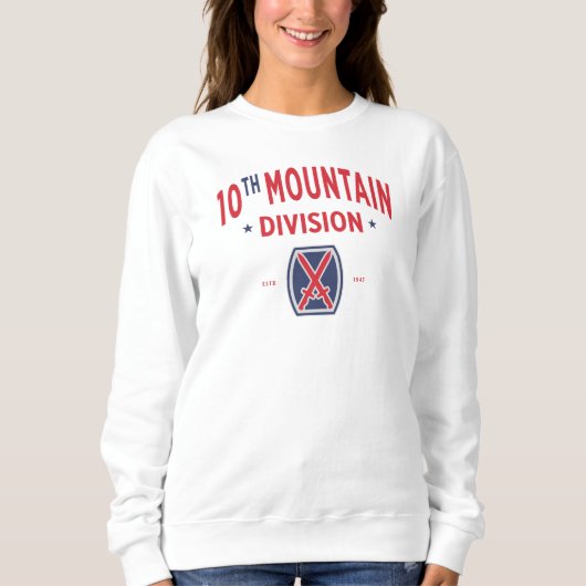 10. Mountain Division "Mountaineer" Abzeichen Sweatshirt (Vorderseite)