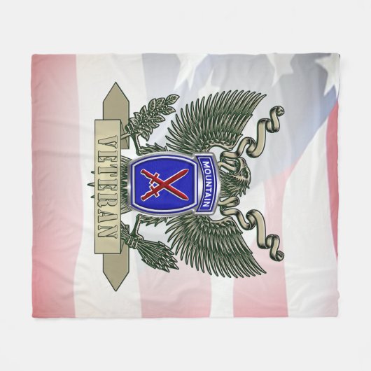 10. Mountain Division Veteran Fleecedecke (Vorderseite (Horizontal))