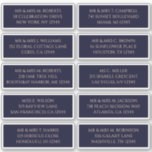 10 Name der einzelnen Gäste Anschrift Mystical Nav Aufkleber<br><div class="desc">10 Individuelle Gästennamen-Adresse Mystical Dark Navy Blue Wedding Stickers bietet 10 Aufkleber mit Ihrem individuellen Gästennamen und Ihrer persönlichen Adresse auf jedem Aufkleber in Pfirsichschrift auf dunkelmarineblau blauem Hintergrund. Auch ideal für Weihnachts- und Feiertagskarten, Party Einladungen, Dankeschön-Karten und Büropost. Bearbeiten Sie den Text einfach in den dafür vorgesehenen Textfeldern. HINWEIS:...</div>