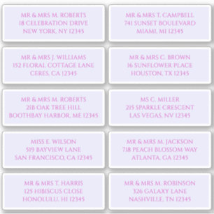 10 Name der Person Mystical Lavender Aufkleber