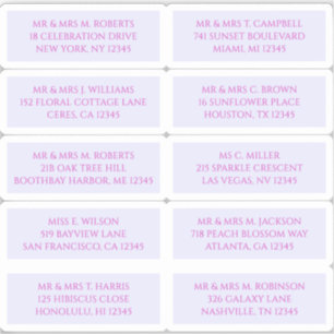 10 Name der Person Mystical Lavender Aufkleber