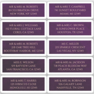 10 Name der Person Mystical Plum Aufkleber