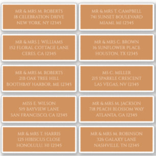 10 Name des Gastes Champagne Gold Aufkleber