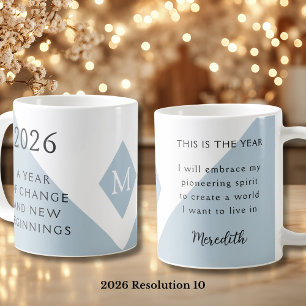 10. Neujahrsvorsatz für 2026 Jahr des Wandels  Kaffeetasse