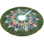 10 Nutcracker Toy Soldiers und ein Nutcracker King Polyester Weihnachtsbaumdecke (Schrägansicht)