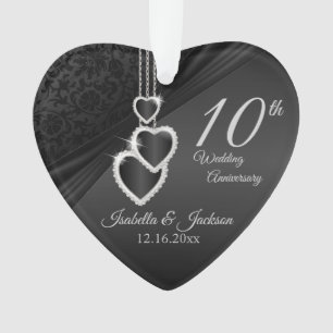 10. Onyx-Hochzeitstag-Andenken Design 2 Ornament