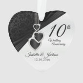 10. Onyx Hochzeitstag Keepake Design Ornament (Rückseite)