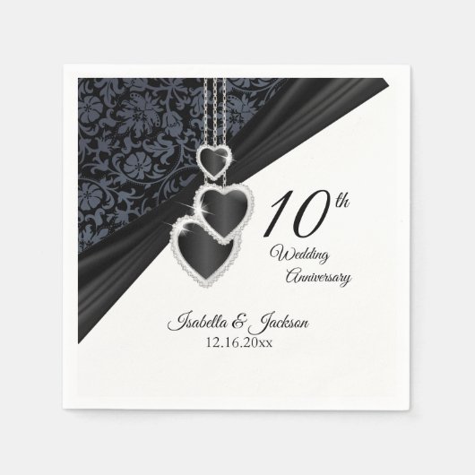 10. Onyx Hochzeitstag Serviette (Vorderseite)