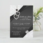 10. Onyx-Jubiläumsdesign Einladung (Stehend Vorderseite)
