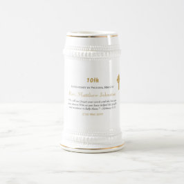 10. Ordination Jubiläum Personalisierte Schrift Bierglas