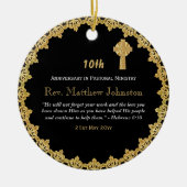 10. Ordination Jubiläum Personalisierte Schrift Keramik Ornament (Vorne)