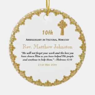 10. Ordination Jubiläum Personalisierte Schrift Keramik Ornament