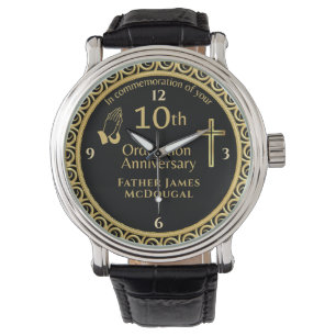 10. Ordination Jubiläum Priest PERSONALISIERT Armbanduhr