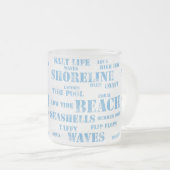 10 oz frosted mug in beach text mattglastasse (VorderseiteRechts)