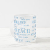 10 oz frosted mug in beach text mattglastasse (Vorderseite Links)