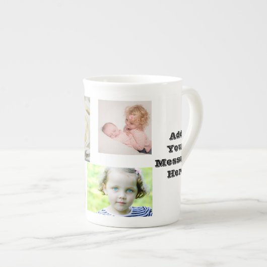 10 oz Knochen-China benutzerdefinierte Tasse Hinzu (Vorderseite Rechts)