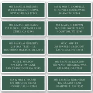 10 Party mit individueller Gastadresse Hochzeit Aufkleber