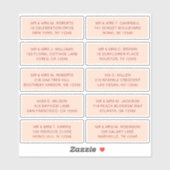 10 Party mit individueller Gastadresse Hochzeit Aufkleber (Blatt)