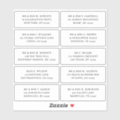 10 Party mit individueller Gastadresse Hochzeit Aufkleber (Blatt)