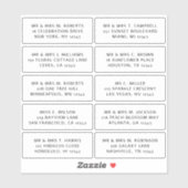 10 Party mit individueller Gastadresse Hochzeit Aufkleber (Blatt)