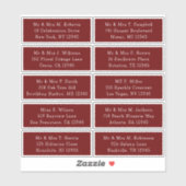 10 Party mit individueller Gastadresse Hochzeit Aufkleber (Blatt)