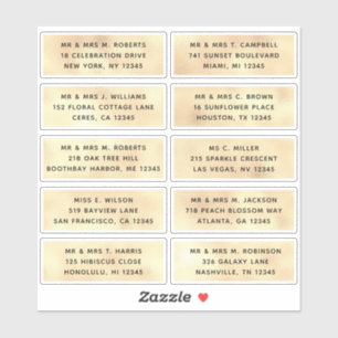 10 Party mit individueller Gastadresse Hochzeit Aufkleber