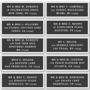 10 Party mit individueller Gastadresse Hochzeit Aufkleber