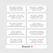 10 Party mit individueller Gastadresse Hochzeit Aufkleber (Blatt)