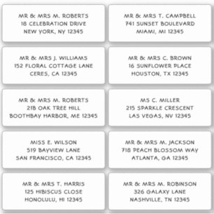 10 Party mit individueller Gastadresse Hochzeit Aufkleber