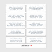 10 Party mit individueller Gastadresse Hochzeit Aufkleber (Blatt)